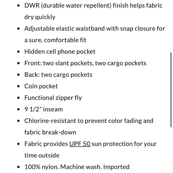 Lands' End Big and Tall 9in Outrigger Quick Dry Cargo Swim Trunks Size 2XLT - Picture 4 of 7